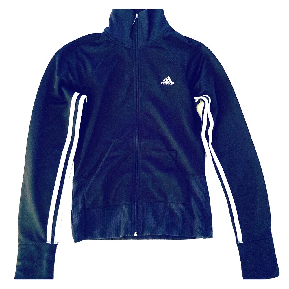 EUC Adidas Black Zip-Up Jacket, Size Small